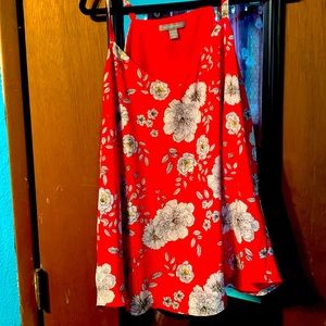 Red floral tank